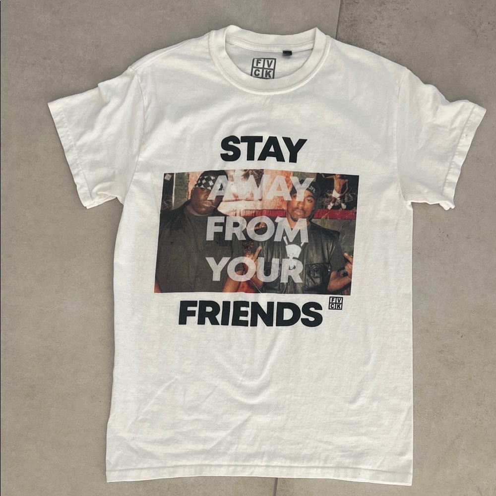 White Graphic T-Shirt Tupac and Biggie